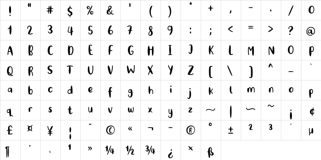 Stephia Regular font glyphpreview