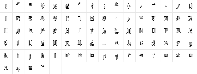 KZ BLADERUNNER 2 font glyphpreview