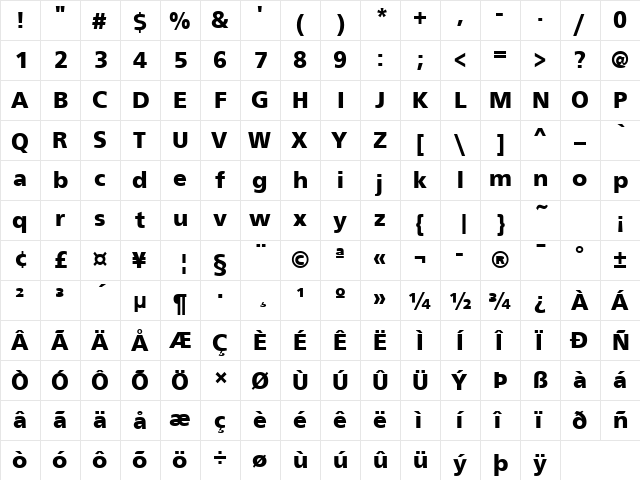 FrontPageLH Bold font glyphpreview