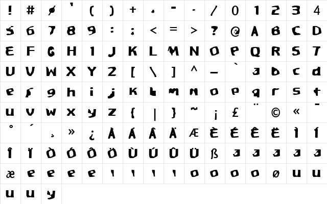 Spritad Regular font glyphpreview