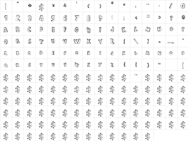 From Cartoon Blocks Regular font glyphpreview