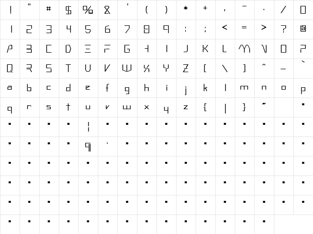 Syrinx 5 Regular font glyphpreview