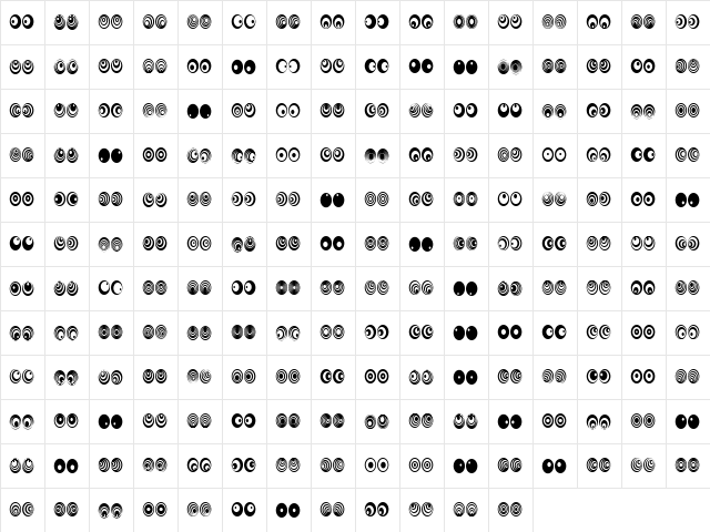 Me Regular font glyphpreview