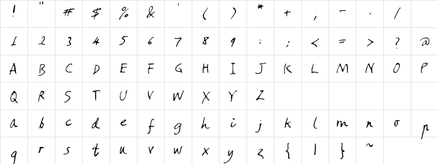 First love Letter Regular font glyphpreview