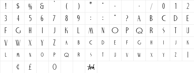 NICHOLAS Regular font glyphpreview