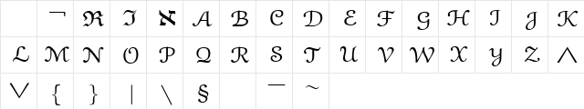 eusm5 Regular font glyphpreview