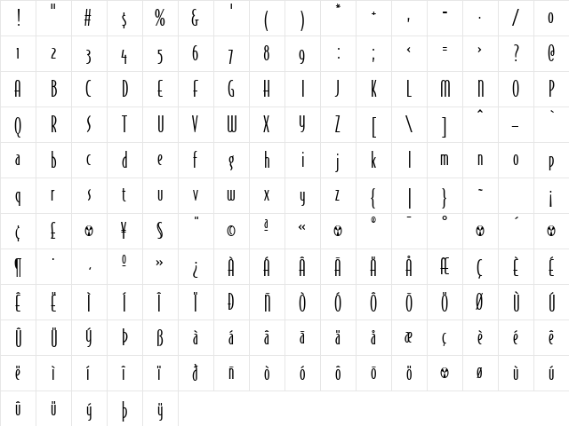 BodegaSans LightOldstyle font glyphpreview