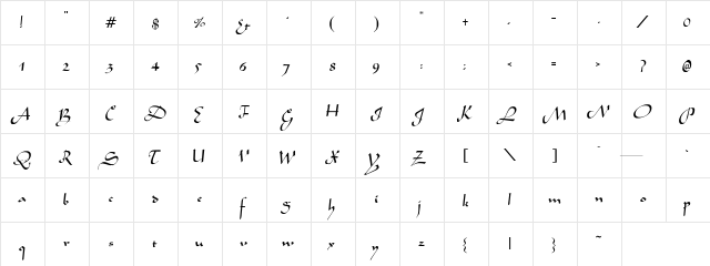 Severn Regular Regular font glyphpreview