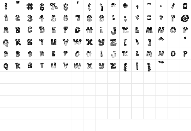 Scrap Spangled Regular font glyphpreview