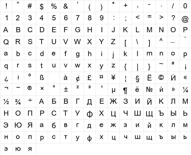 SP_Aries Regular font glyphpreview