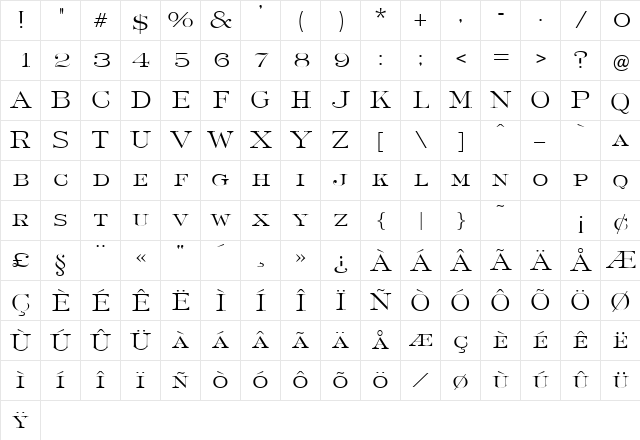 Frabbel Regular font glyphpreview
