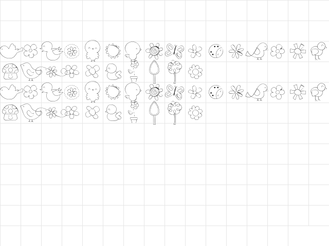 MTF Sweet Nature Dings Regular font glyphpreview