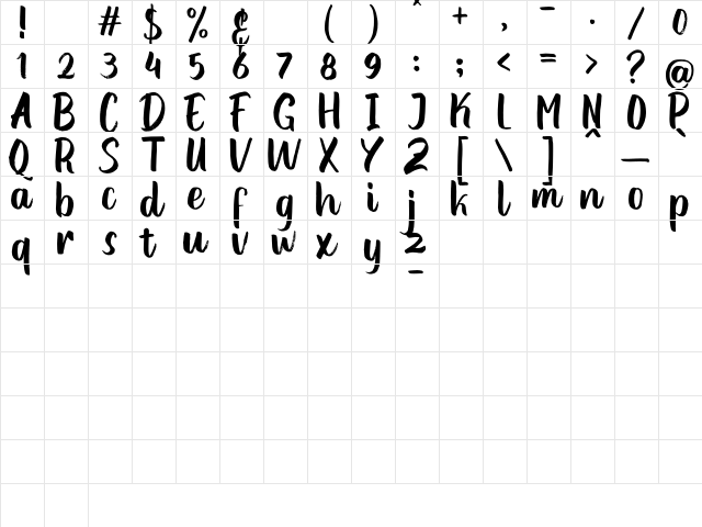 Moontells Regular font glyphpreview
