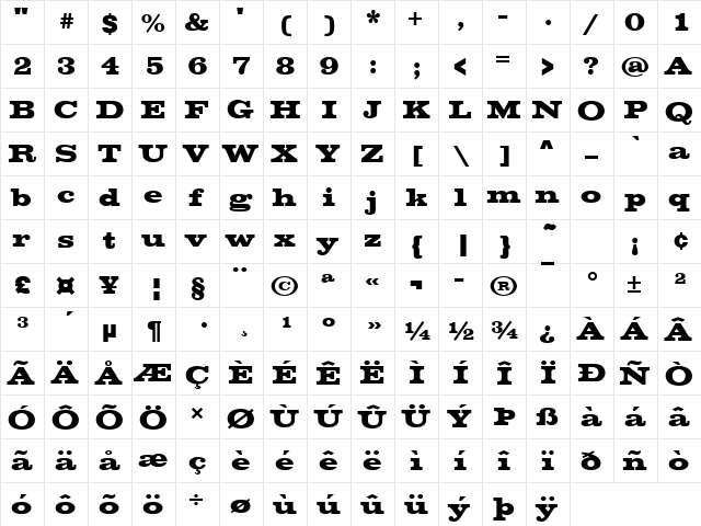 VoltaT Bold font glyphpreview