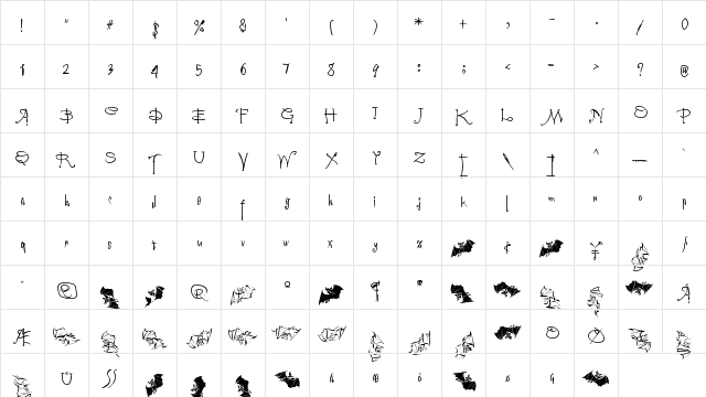 Vampyriqua Regular font glyphpreview