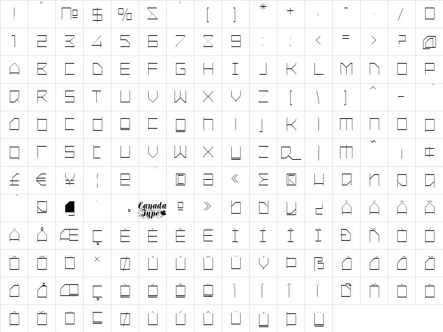 Oxygen Light Regular font glyphpreview