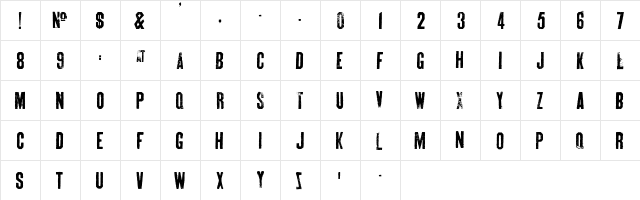 Skin & Bones Regular font glyphpreview