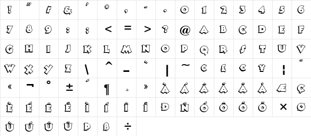 TooneyNoodle Regular font glyphpreview