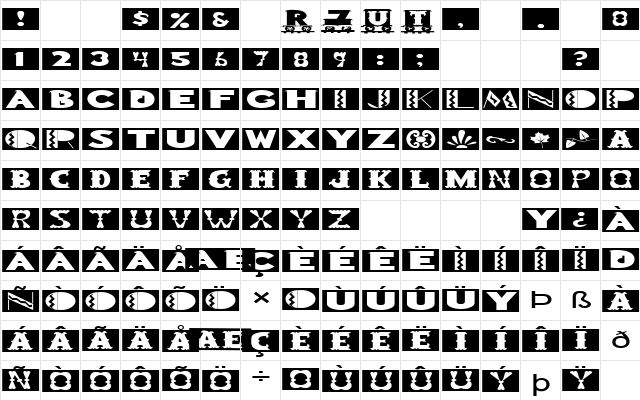 FZ BORDERS 15 EX Normal font glyphpreview