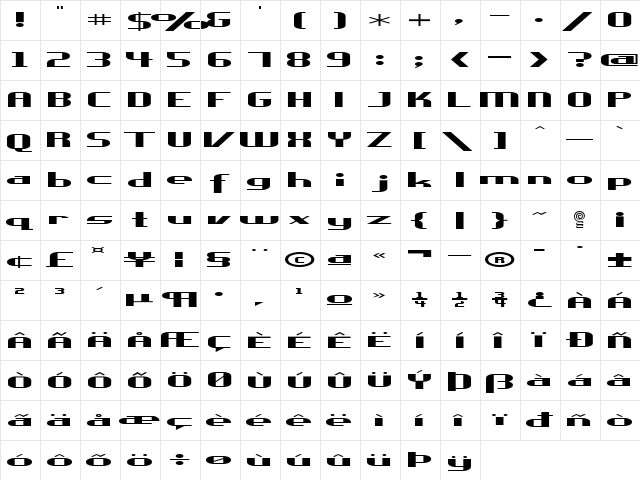 ureka Regular font glyphpreview