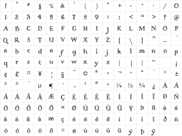 Mudville ITC Std Regular font glyphpreview