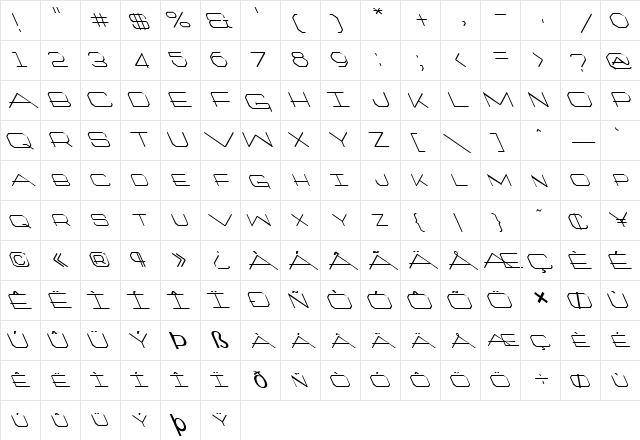FZ JAZZY 27 LEFTY Normal font glyphpreview
