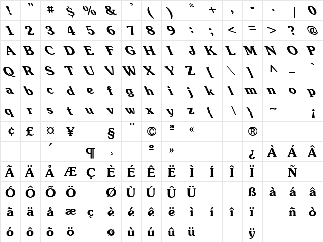 Train Kept 3 Regular font glyphpreview