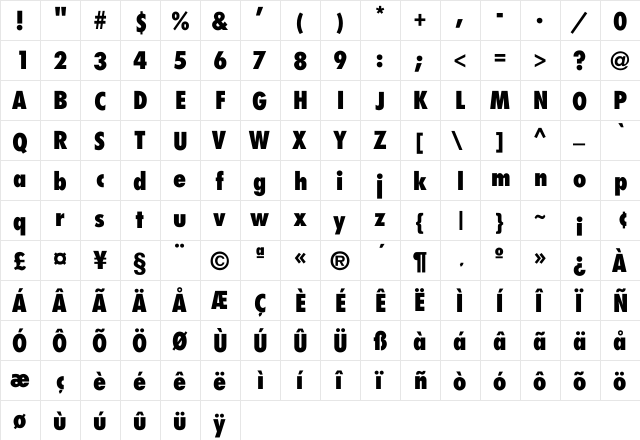 Fujiyama_ExtraBold-Normal Regular font glyphpreview