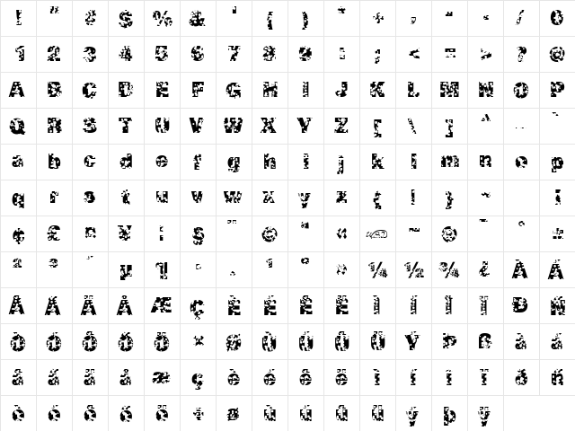 Swiss Cheese Regular font glyphpreview