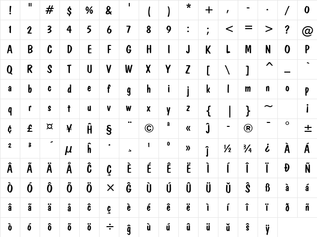 Dom Eo Regular font glyphpreview