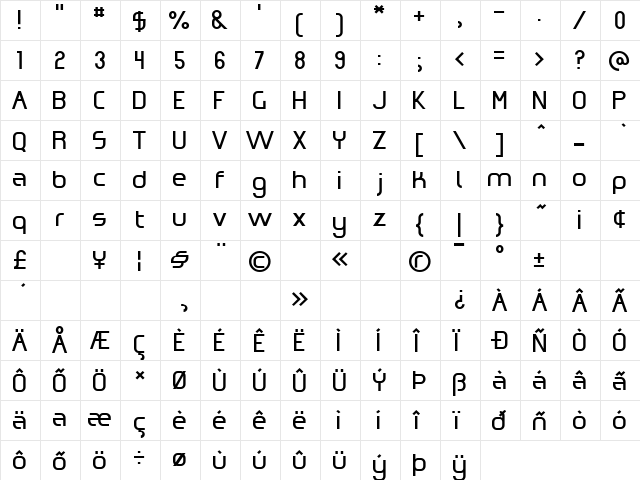 Omicron Zeta Regular font glyphpreview