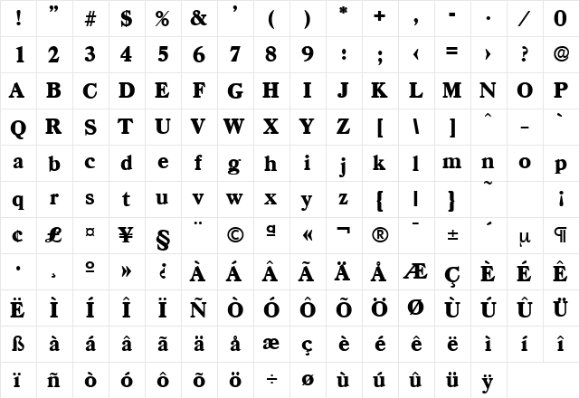 Casad-Serial-Heavy Regular font glyphpreview