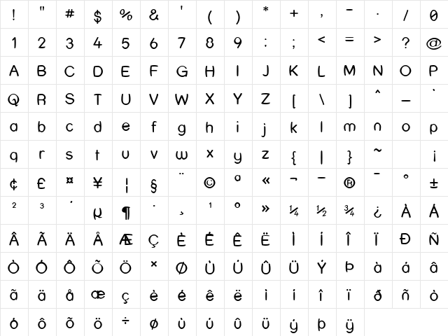 Street Humouresque Regular font glyphpreview