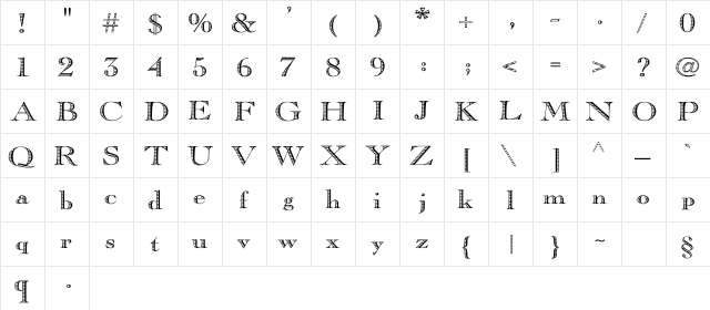 Essential Times Normal font glyphpreview