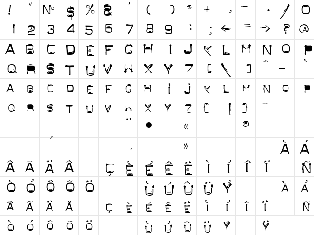 MilkShake Regular font glyphpreview