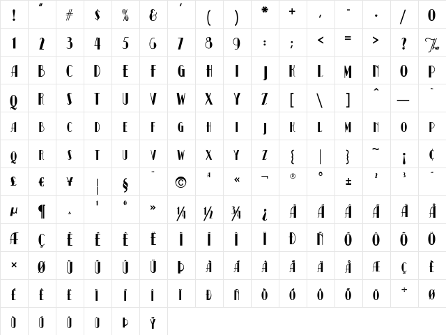 Kismet-Normal Regular font glyphpreview