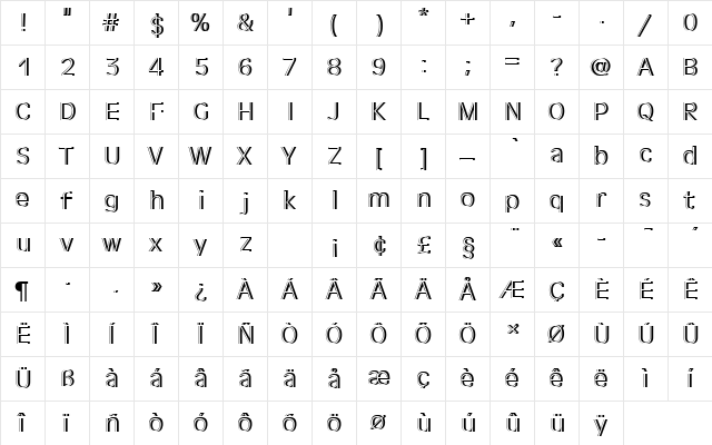 AntiqueOliTLigRe1 Regular font glyphpreview