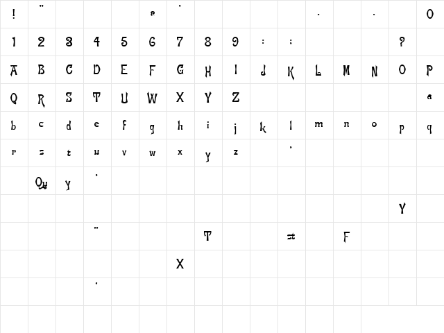 Tora 6 Regular font glyphpreview