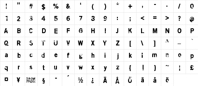 Scratch X Regular font glyphpreview