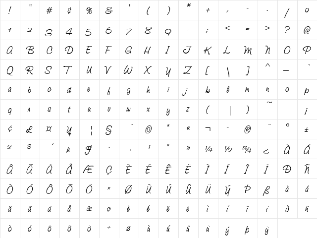 Studio Script Alternate Itc Regular font glyphpreview