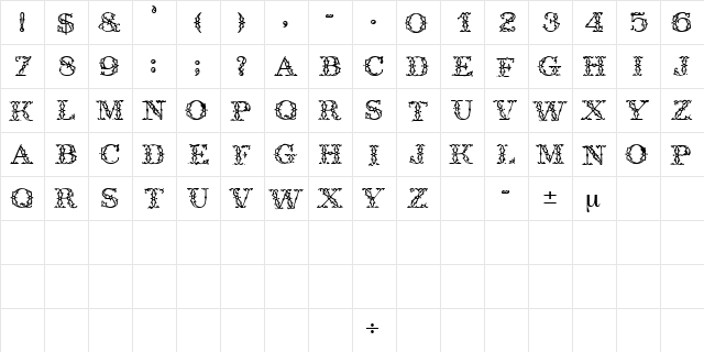 TrellisDisplayCapsSSK Regular font glyphpreview