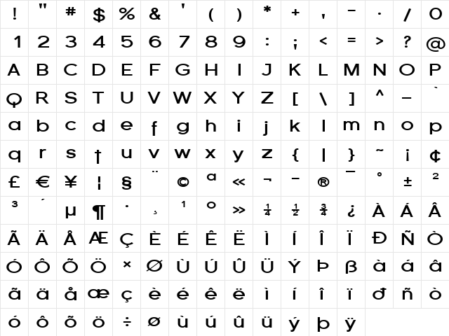 Florencesans Exp Bold font glyphpreview