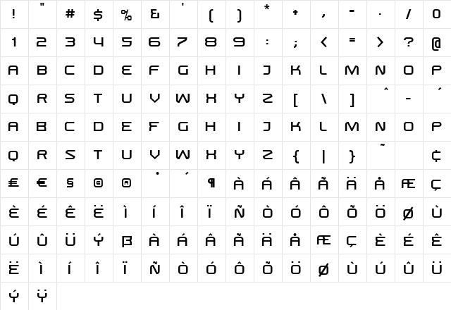 SwiszRegular Regular font glyphpreview