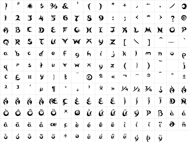 Moonstar Regular font glyphpreview