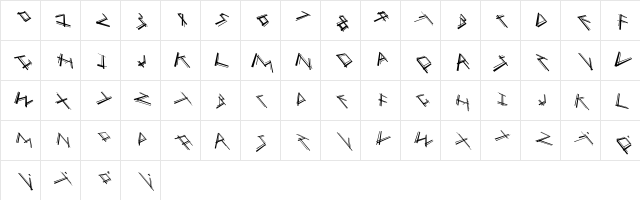 MouseStrokes3D Regular font glyphpreview