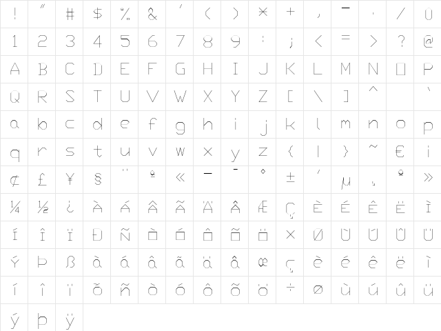 Txt Regular font glyphpreview
