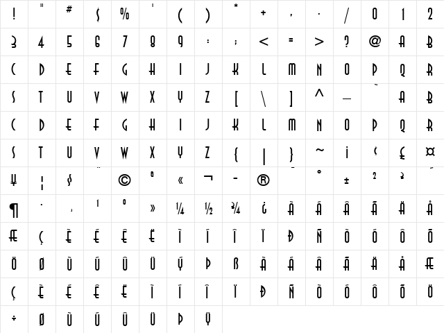 Anna Regular font glyphpreview