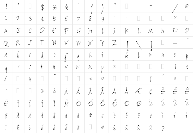 Flight Plain font glyphpreview