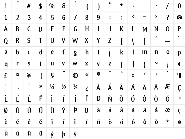 Formica Bold font glyphpreview