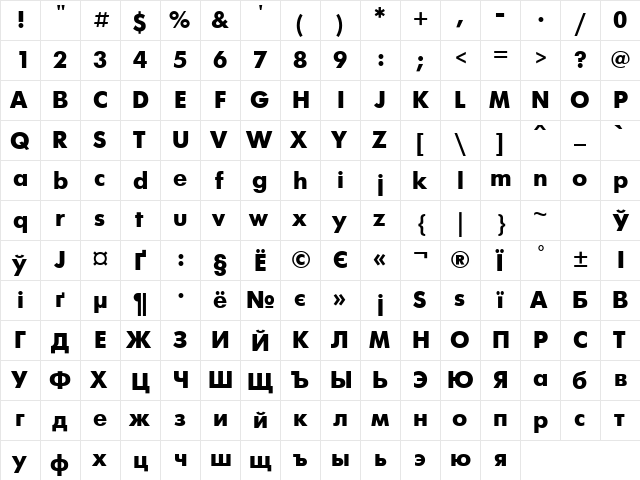 ft73 Regular font glyphpreview
